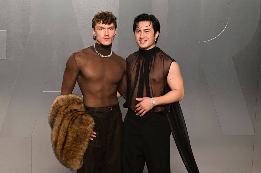 Connor Storrie and Hudson Williams attend 2026 Vanity Fair Oscar Party Hosted By Mark Guiducci Arrivals at LACMA on March 15, 2026 in Los Angeles, CA. (Photo by David Crotty/Patrick McMullan via Getty Images)