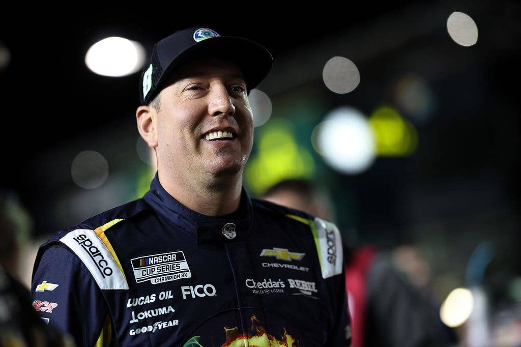 Kyle Busch, driver of the #8 zone Jalapeno Lime Chevrolet, looks on during qualifying for the NASCAR Cup Series Daytona 500 at Daytona International Speedway on February 11, 2026 in Daytona Beach, Florida. (Photo by James Gilbert/Getty Images)