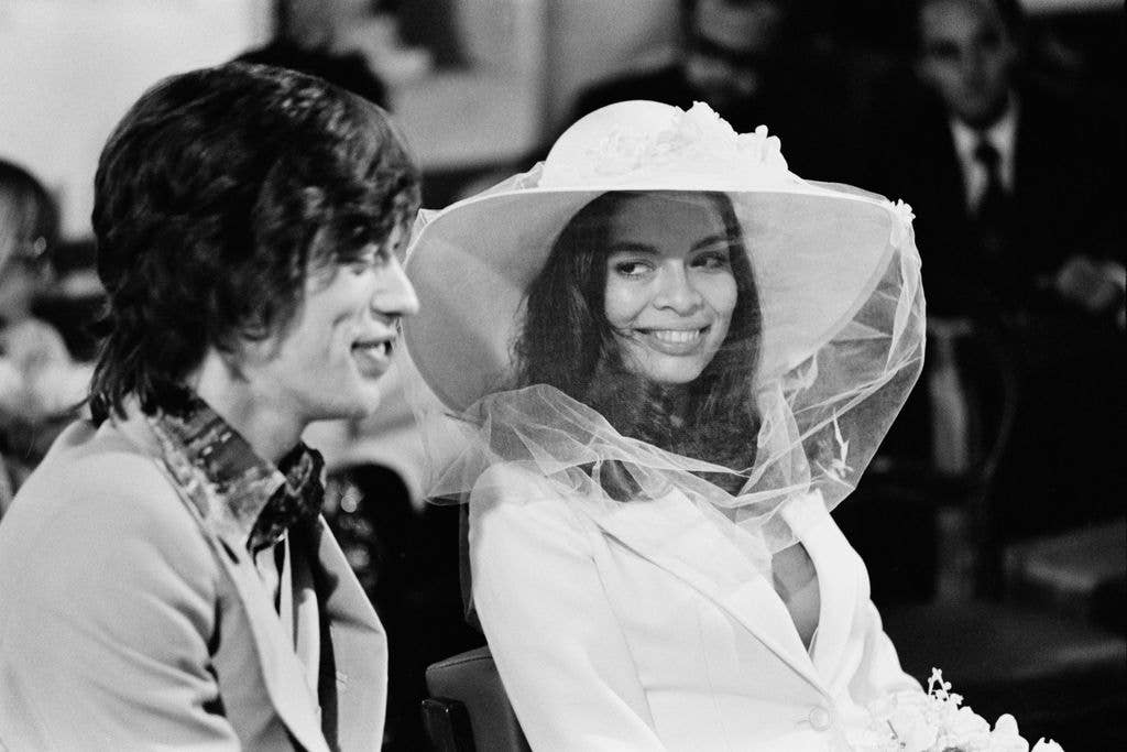 Mick and Bianca Jagger at their wedding