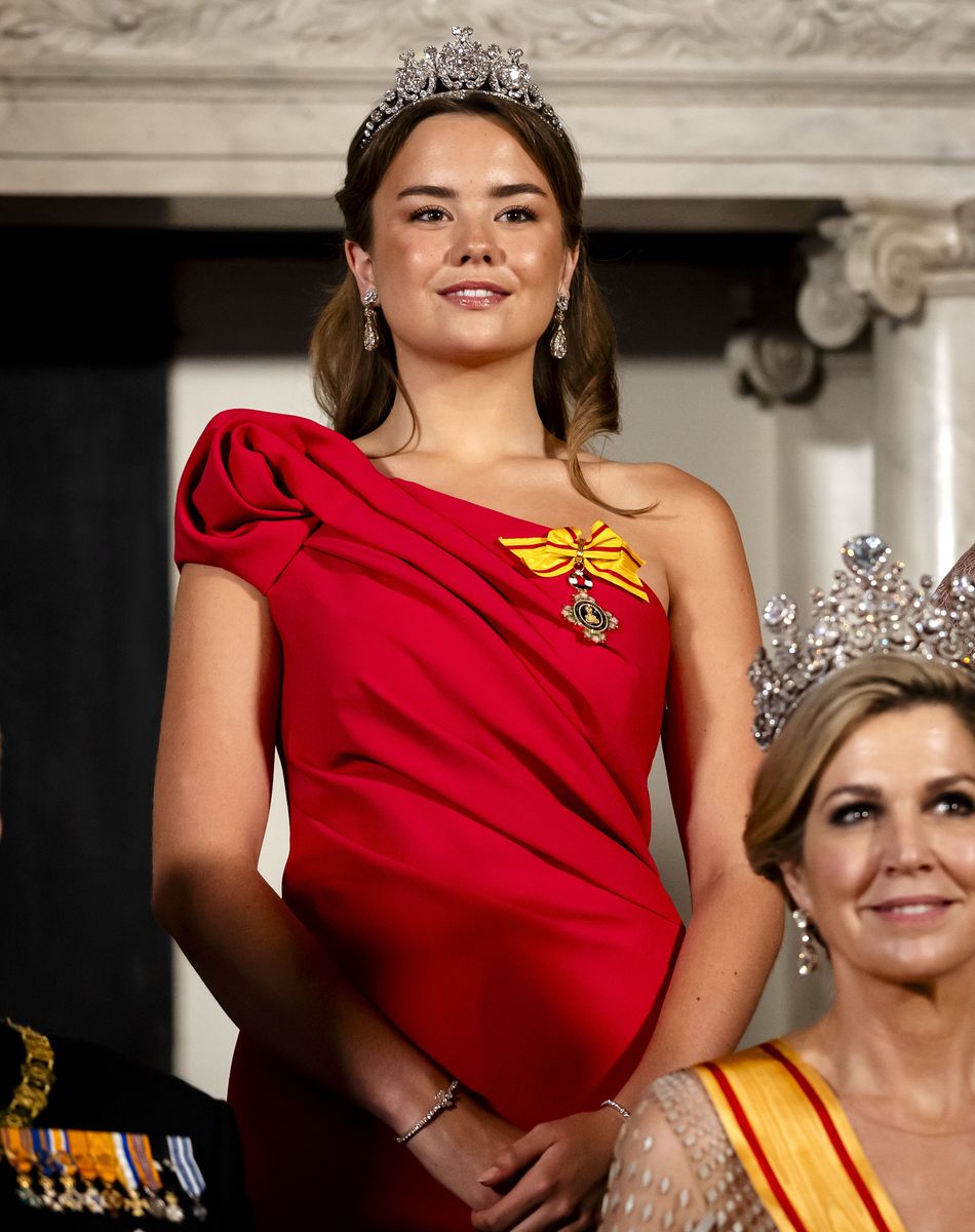 The young princess paired elegance and royal history for her highly anticipated debut on the international stage.