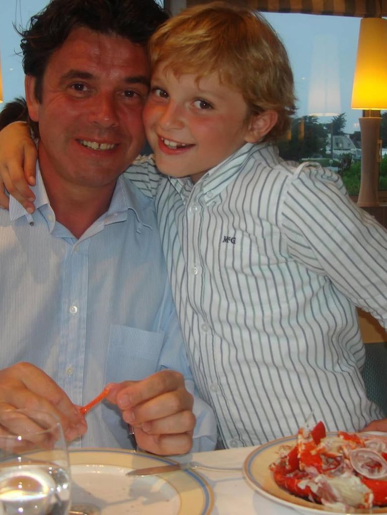 Clement Vandenkerckhove also shared a photo with his mother's husband, Frans Vancoppenolle, the man who raised him.
