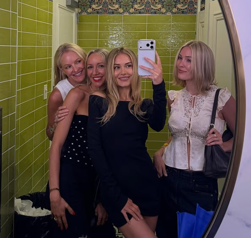 Michelle and friends in a rare shared photo of her persoanl life