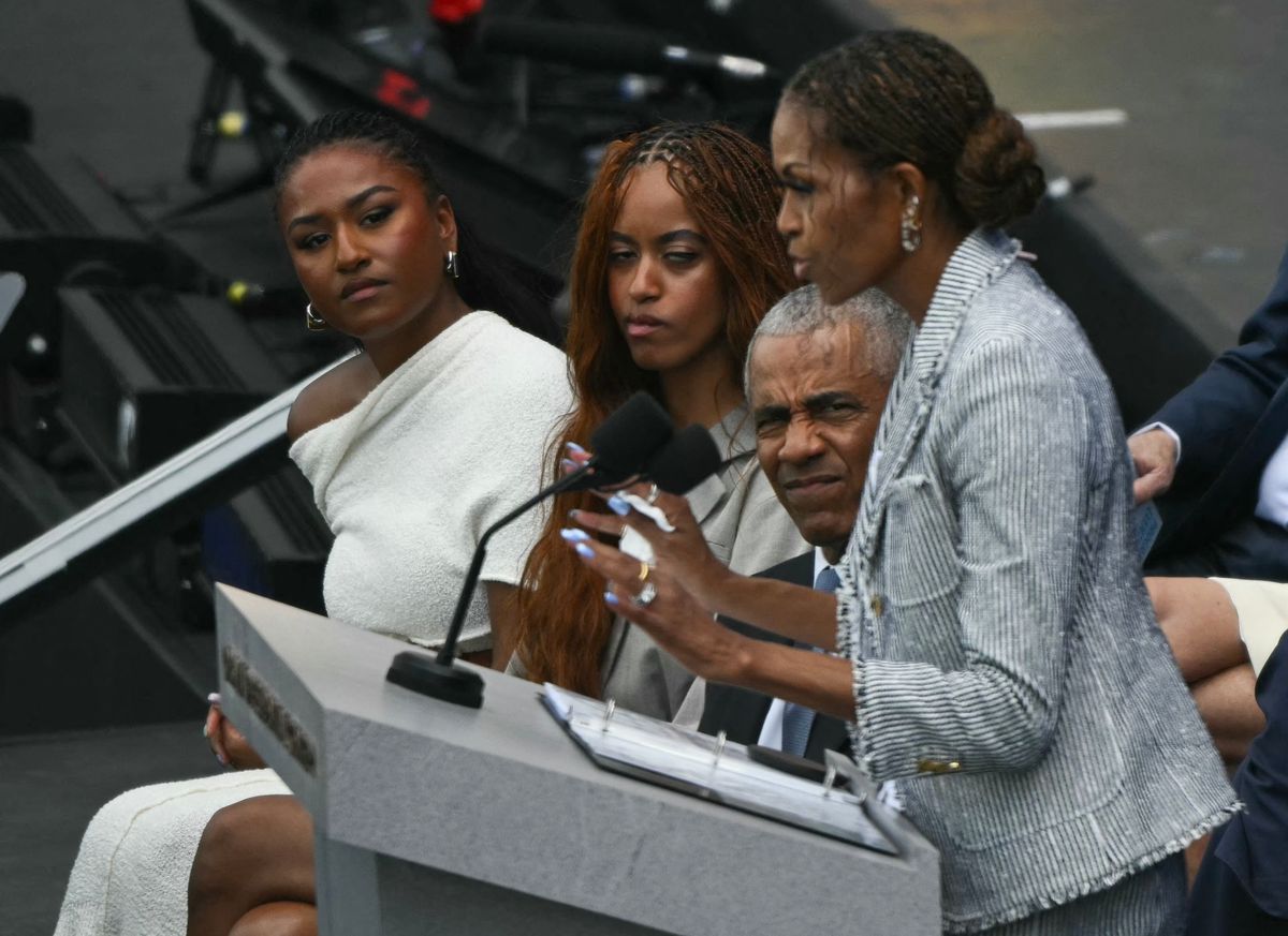 Former US first lady Michelle Obama speaks at the opening of the Barack Obama Presidential Center in Chicago, Illinois
