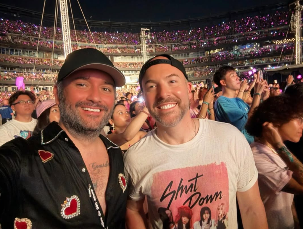 Photo of late Love Island USA EP James Barker with his partner Adam Roth