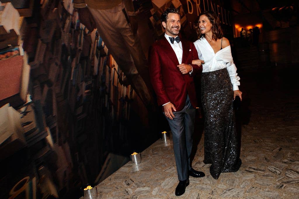 Joshua Jackson and Katie Holmes at "Brunello: The Gracious Visionary" New York Gala Screening held at David Koch Theater at Lincoln Center on April 14, 2026 in New York, New York