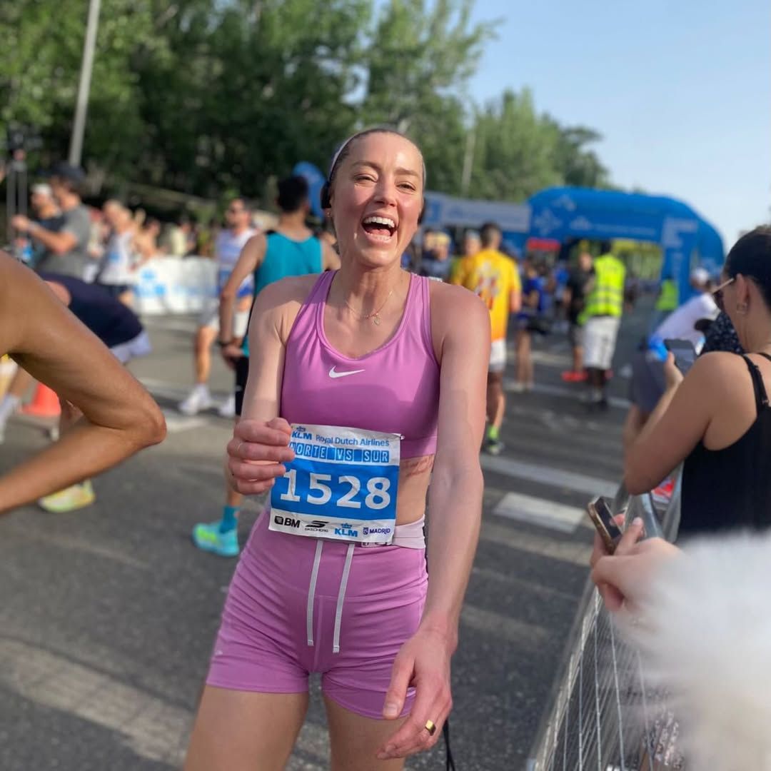 Amber Heard completed her first 10k race in Madrid