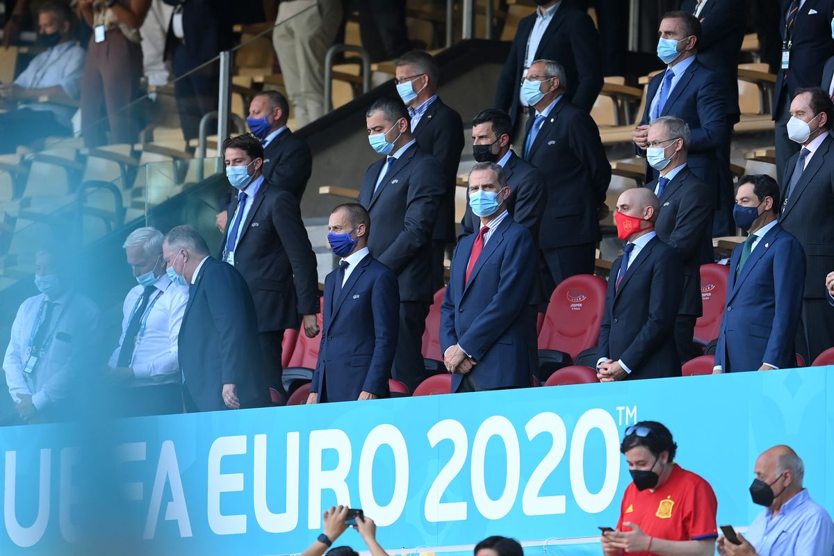 King Felipe VI remained with Spain's national team after its penalty shootout loss to Russia.