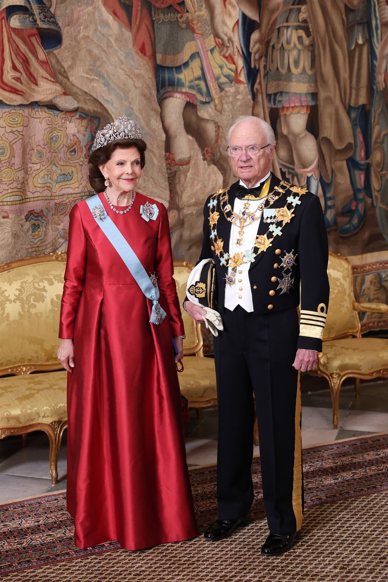Queen Silvia of Sweden and King Carl XVI Gustaf of Sweden at the birthday gala of the King