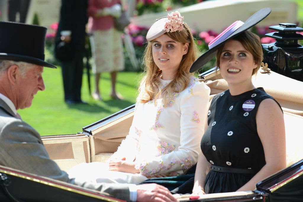 Prince Charles, Princess Beatrice of York and Princess Eugenie of York attend day 1 of Royal Ascot at Ascot Racecourse on June 20, 2017 in Ascot, England