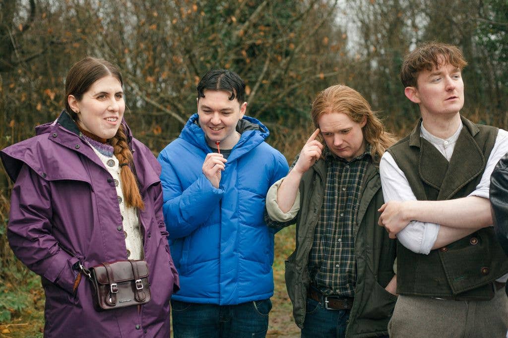 Gemma(ELE MCKENZIE), Jordan(RIAN LENNON),
Lorcan(LEE ROSS JAMES), Callum(RYAN DYLAN) in Funboys