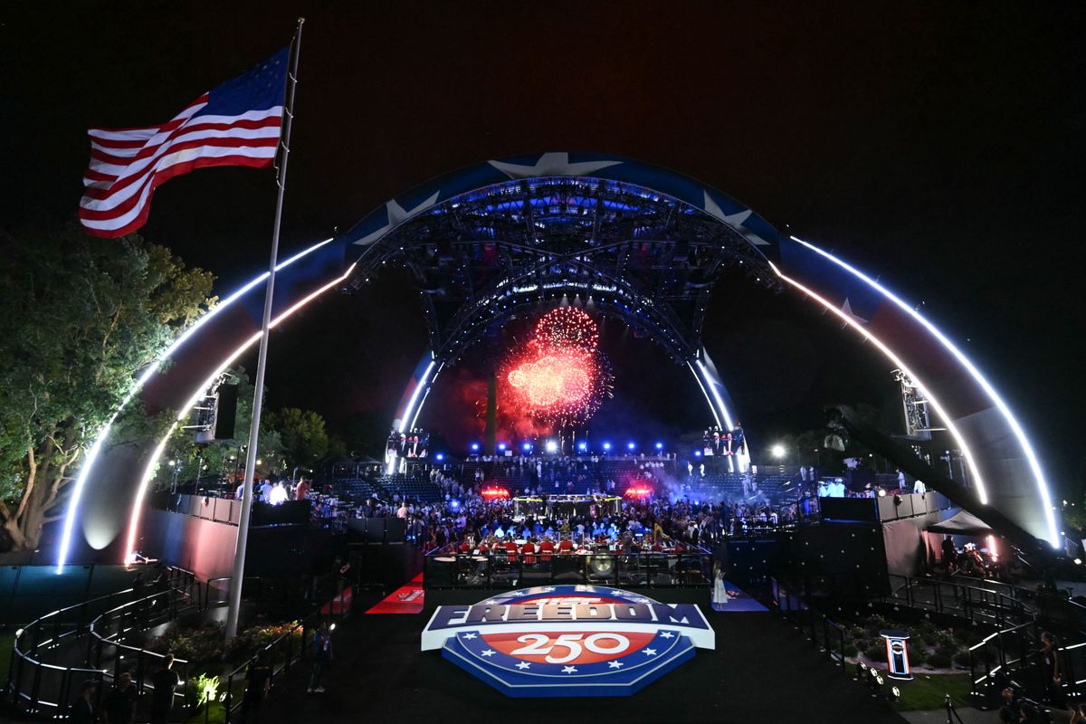 The event formed part of Donald Trump's 80th birthday celebrations and commemorations marking the 250th anniversary of American independence.