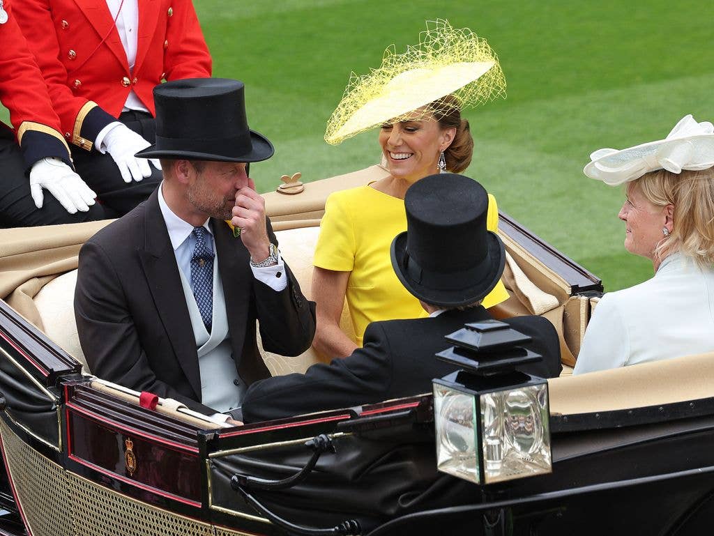 Kate appeared to laugh at something William said