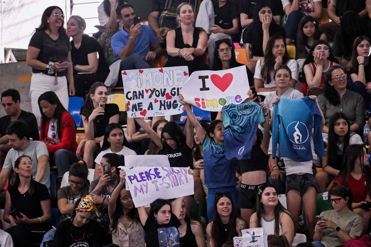 Fans of Simone Biles attend her Gymnastics Clinic at Youth Olympic Park