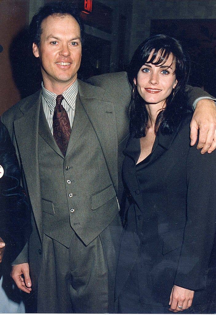 Michael Keaton & Courteney Cox during 1992 ShoWest in Las Vegas, Nevada, United States.