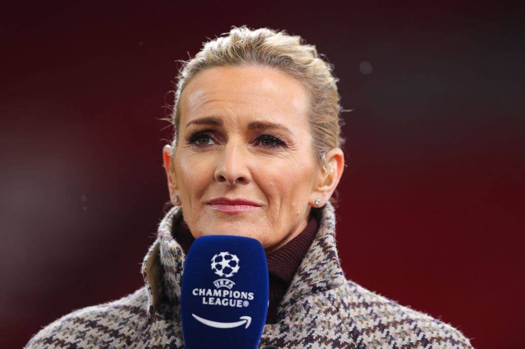Amazon Prime Video pundit Gabby Logan during the UEFA Champions League