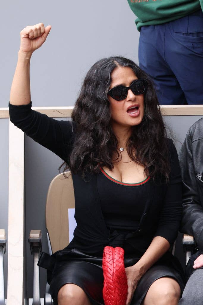 Salma Hayek attends Day Eight of the 2026 French Open on May 31, 2026 in Paris, France.