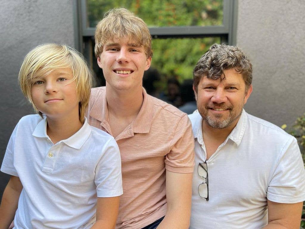 Ben Ford with his sons Waylon and Ethan for a family photo shared on Instagram