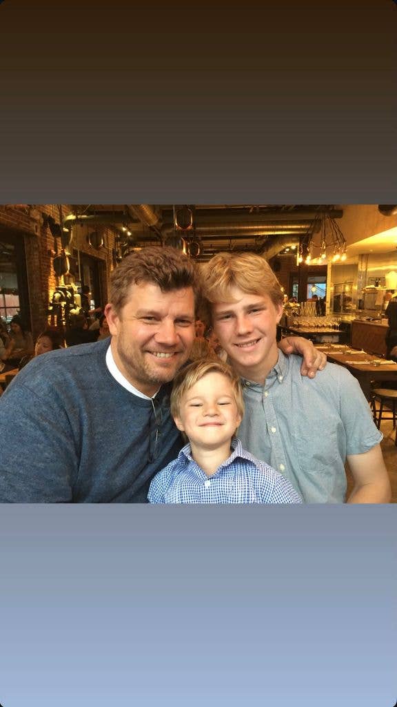 Ben Ford poses for a photo with his sons Ethan and Waylon Ford, shared on Instagram Stories