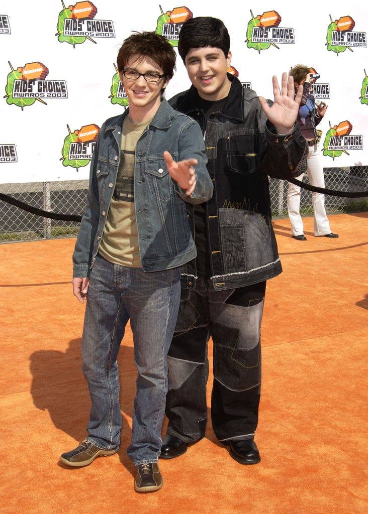 Josh Peck and Drake Bell during Nickelodeon's 16th Annual Kids' Choice Awards 2003 - Arrivals at Barker Hanger in Santa Monica, California, United States.