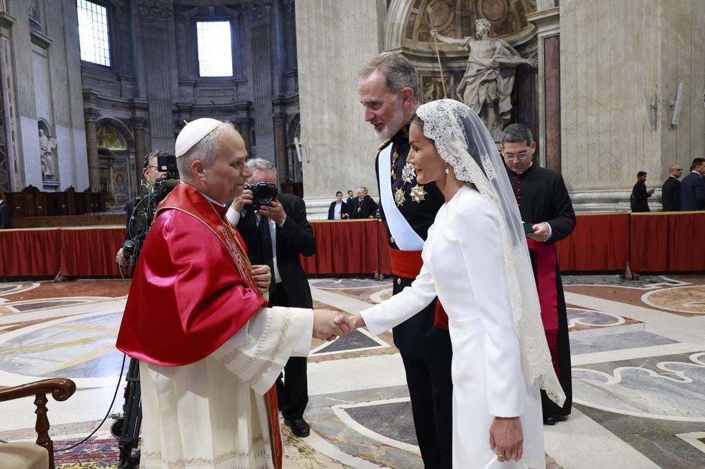The King and Queen with Pope Leo at the Vatican