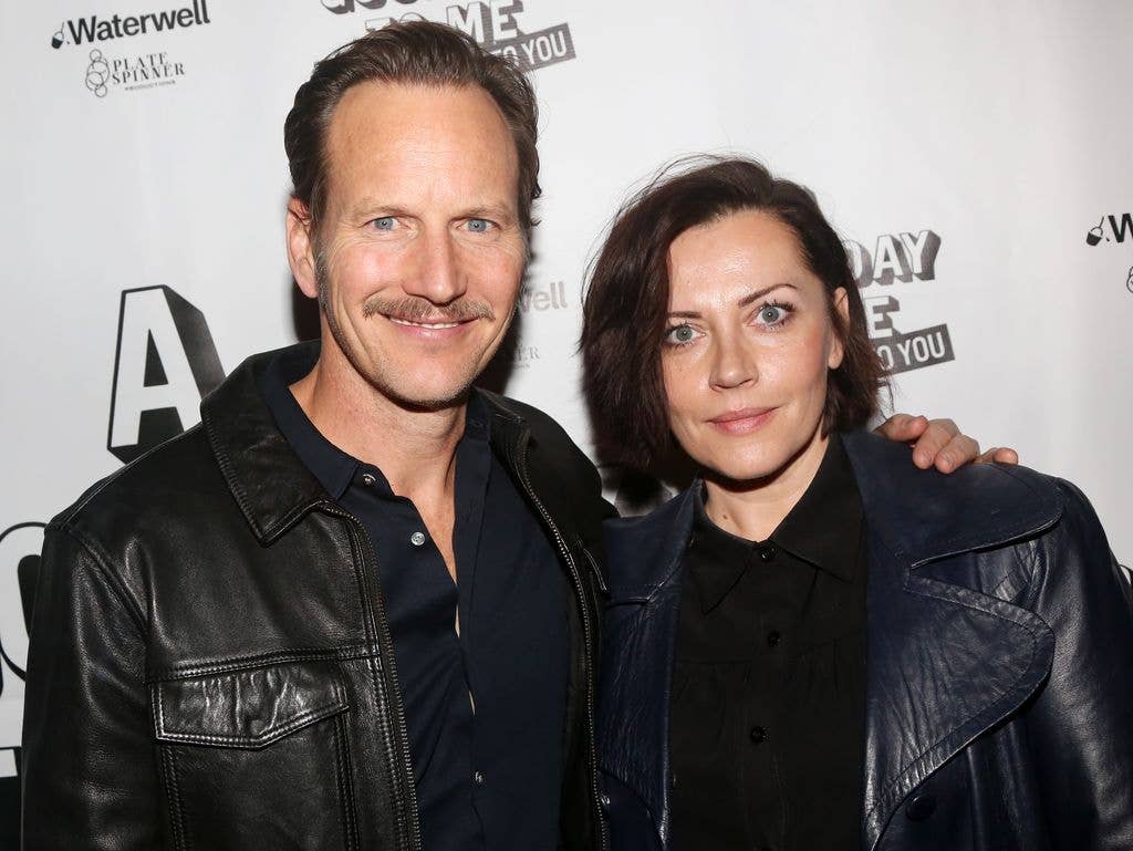 Patrick Wilson and Dagmara Dominczyk pose at the opening night of the Waterwell Theater Company play "A Good Day to Me Not to You" at The Connelly Theater on November 15, 2023 in New York City.