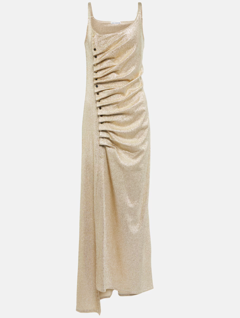 Metallic wrap dress