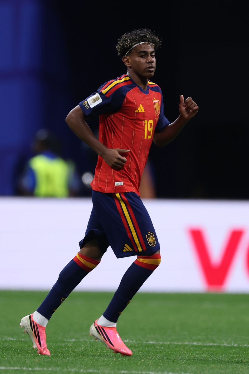 Lamine Yamal #19 of Spain during the FIFA World Cup 2026 Group H match between Spain and Cabo Verde at Atlanta Stadium on June 15, 2026 in Atlanta, Georgia. (Photo by Mattia Ozbot/Getty Images)