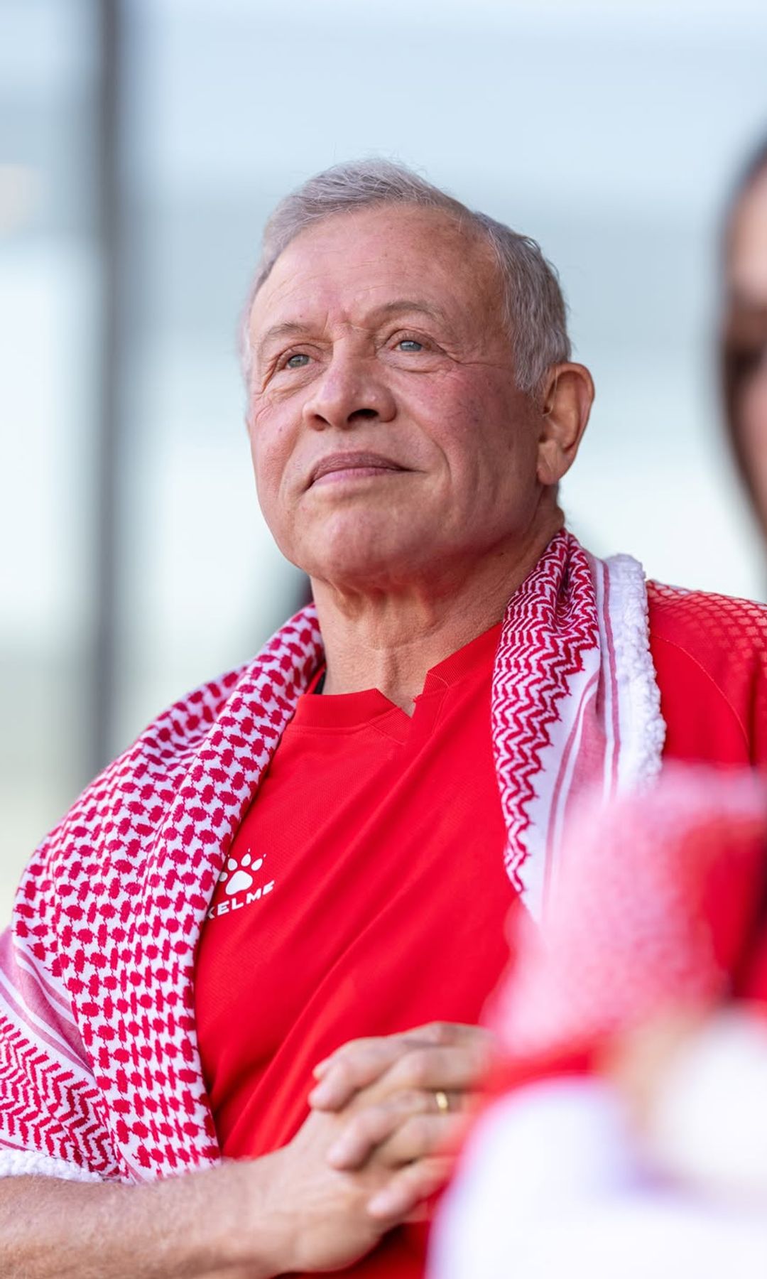 King Abdallah looked proud as he watched the game