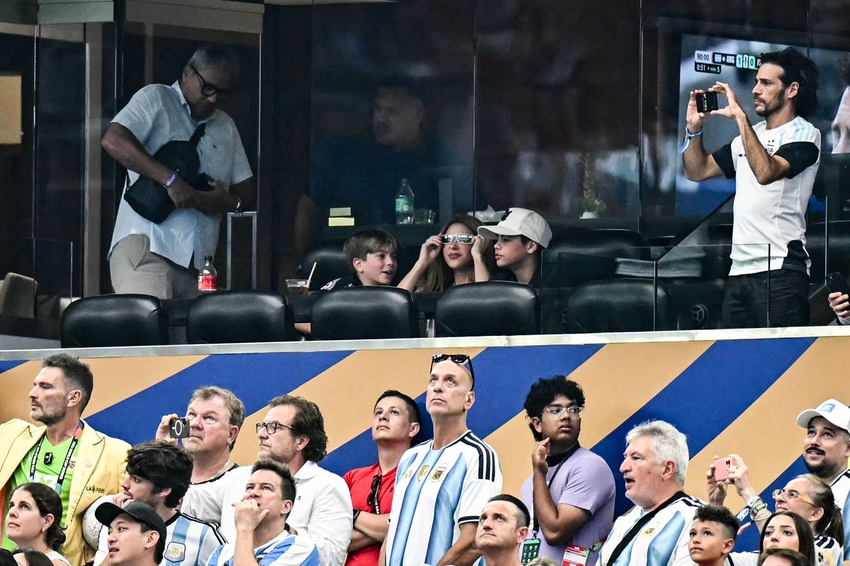 Colombian singer Shakira attends the 2026 World Cup Group J football match between Argentina and Austria at the Dallas Stadium.