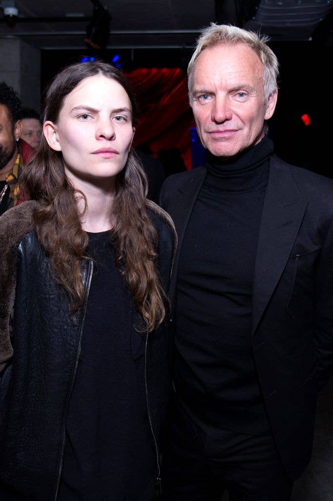 Eliot Sumner and Sting both dressed in all black in 2018.