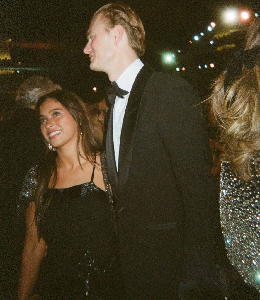 Lola Consuelos and Cassius Kidston captured at a fancy dinner, shared on Instagram