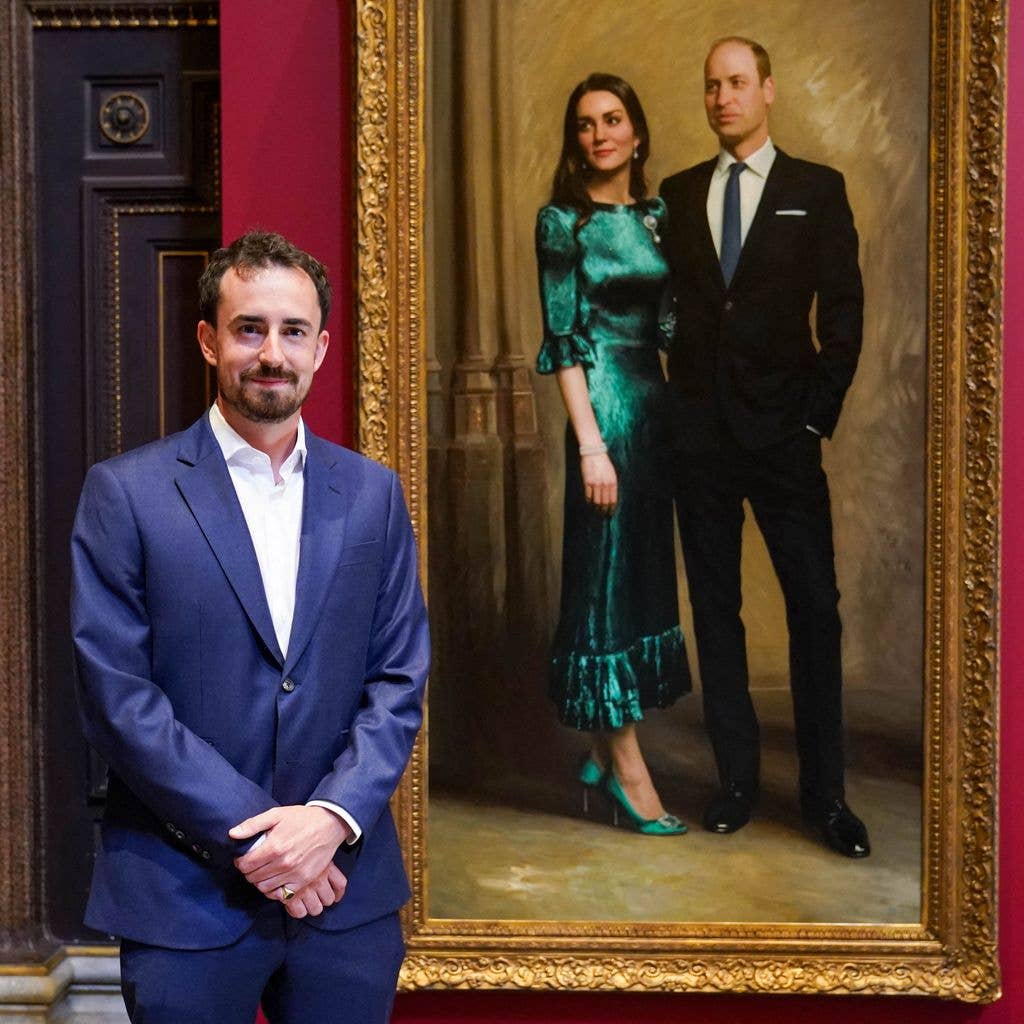 Kate Middleton wearing a green Vampire's Wife dress and high heels by Manolo Blahnik