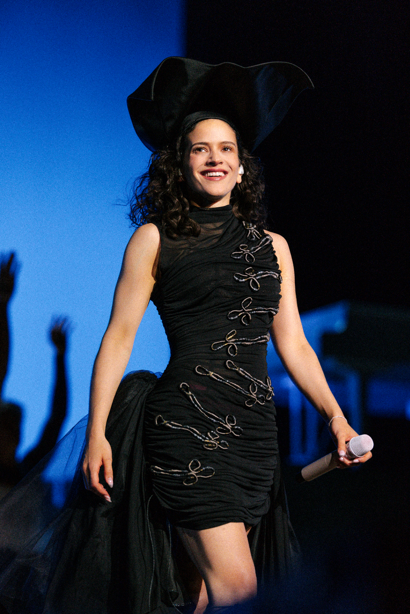 Rosalía stunned in custom Dior during her sold-out Boston performance.