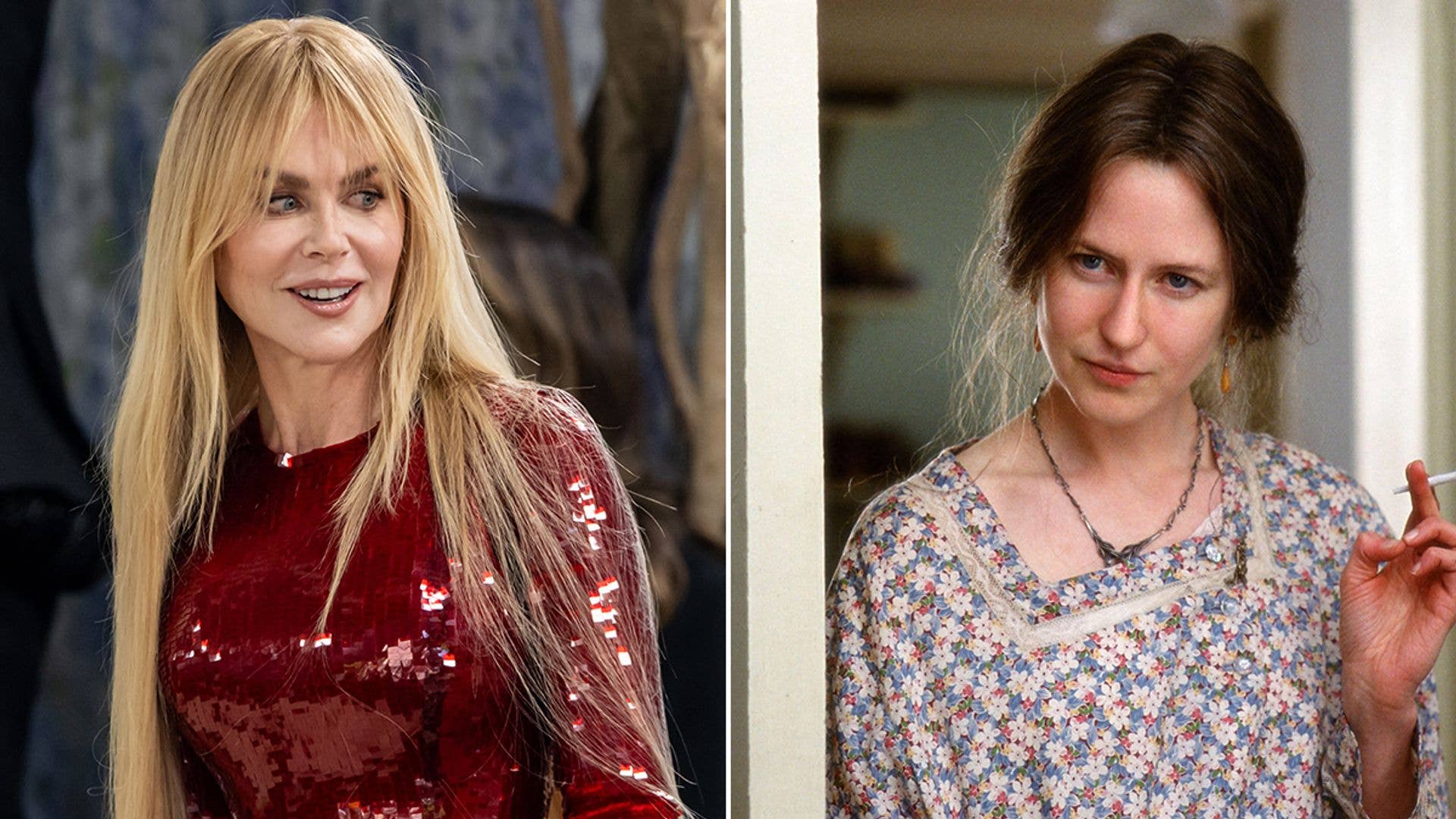 Split image of Nicole Kidman at the Met Gala and in The Hours