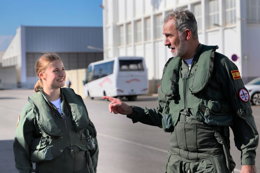 King Felipe VI gets ready for departure as he joins his daughter for their first flight together.