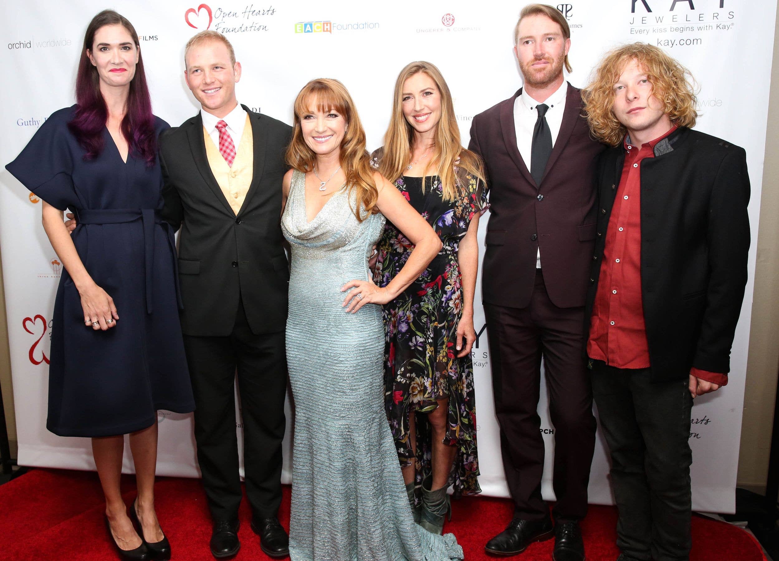 Jane Seymour and kids Jenni, Kristopher, Katie, Sean, and Johnny attend the 2017 Open Hearts Gala