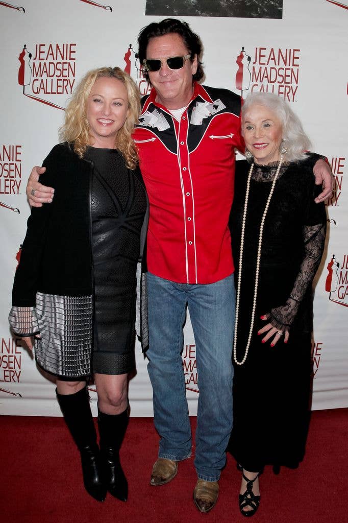 Virginia Madsen. brother Michael Madsen and mother Elaine Madsen attend the Aparecio Foundation event for 'Women Empowering Women' hosted by Michael & Virginia Madsen at Jeanie Madsen Gallery on April 21, 2014 