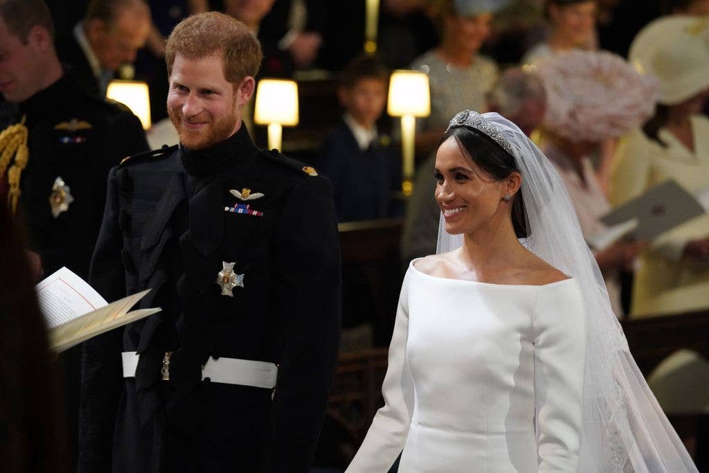 Meghan Markle also wore a tiara when getting married for a second time as she tied the knot with Prince Harry in 2018