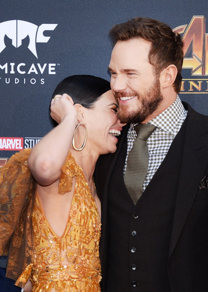 Chris Pratt and Evangeline Lily at the premiere of ‘Avengers: Infinity War’