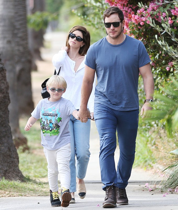 Katherine Schwarzenegger, Chris Pratt and Jack Pratt out and about