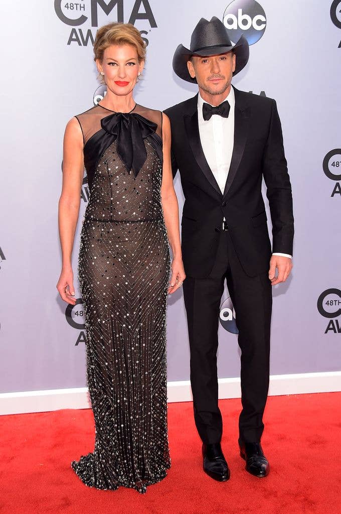 Faith Hill and Tim McGraw attend the 48th annual CMA Awards at the Bridgestone Arena on November 5, 2014 in Nashville, Tennessee.