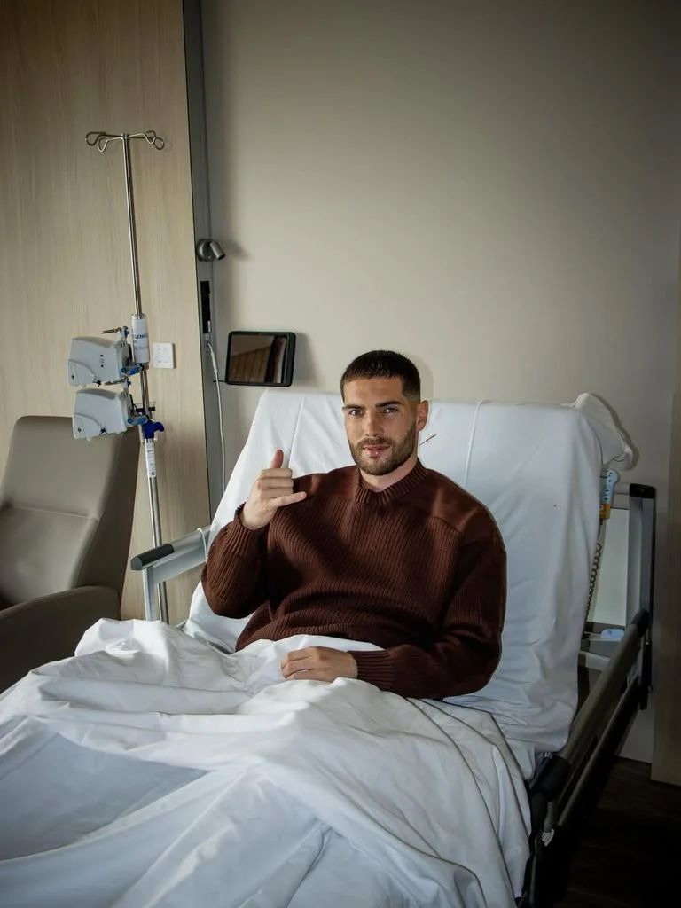 Luca Zidane in a photograph after his operation, following a fractured jaw and chin