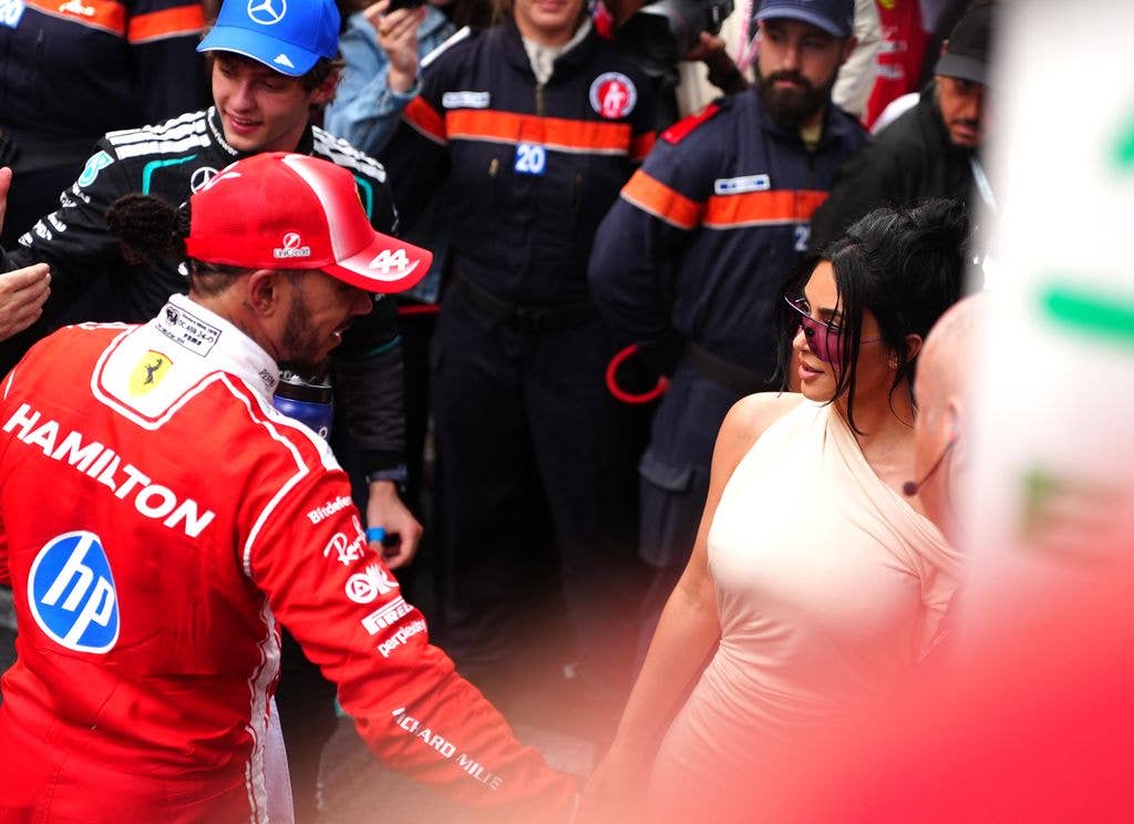 Lewis Hamilton and Kim Kardashian after the Monaco Grand Prix at the Circuit de Monaco