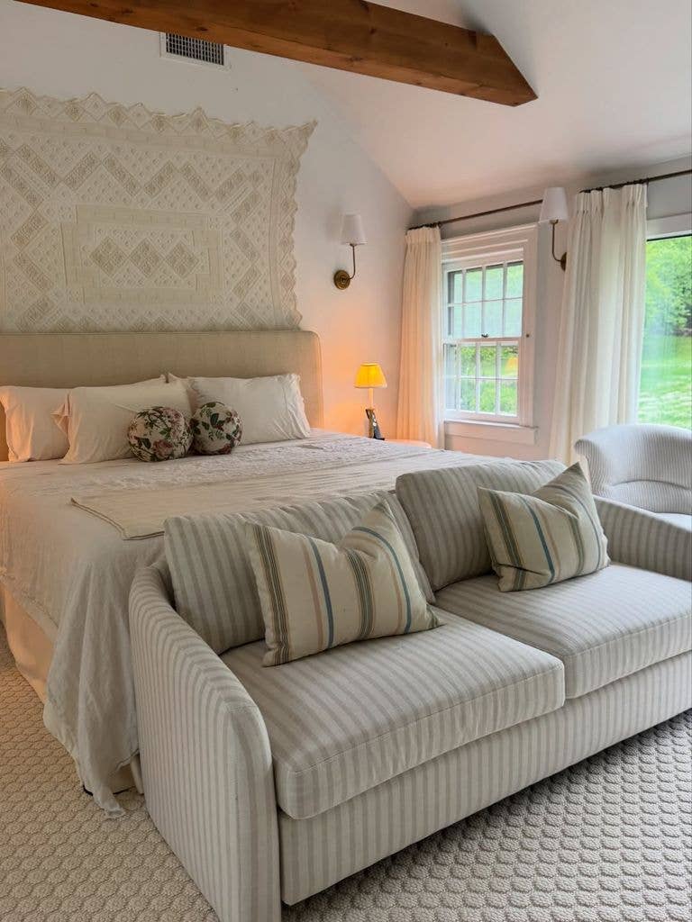 A serene master bedroom in Drew's home