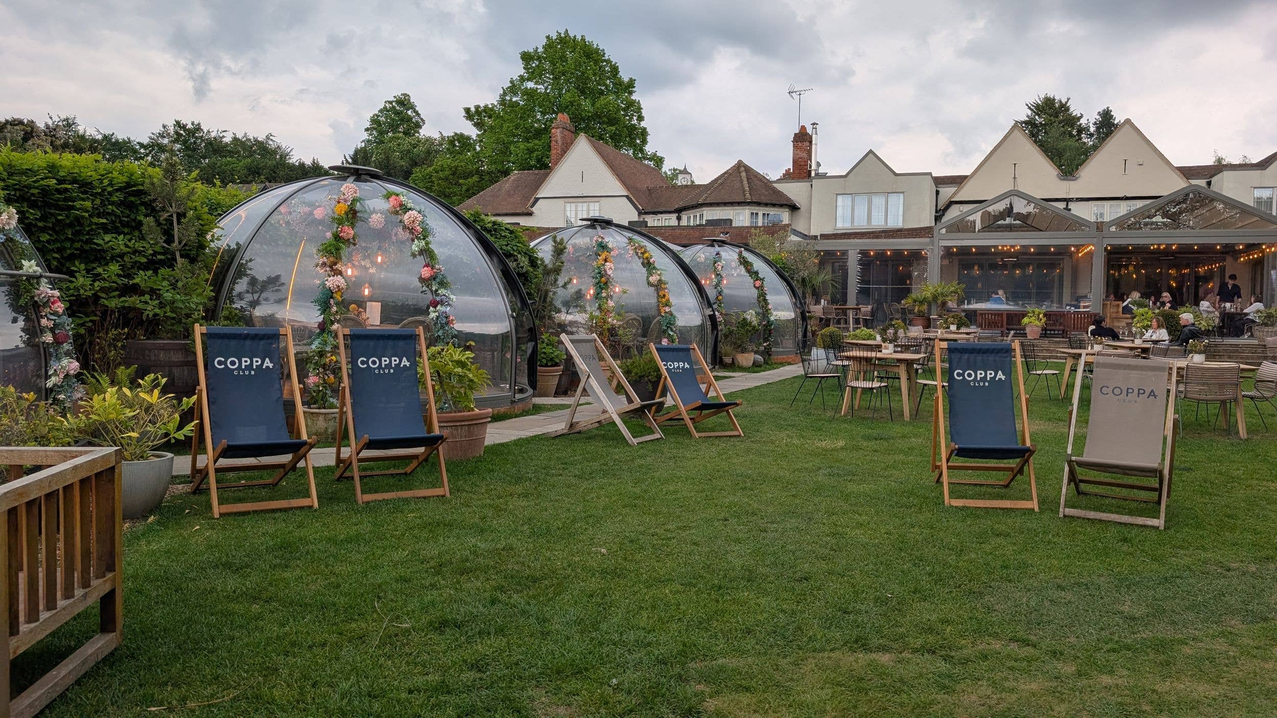 Riverside The Great House is home of the Coppa Club, where you can unwind in deckchairs sipping champagne