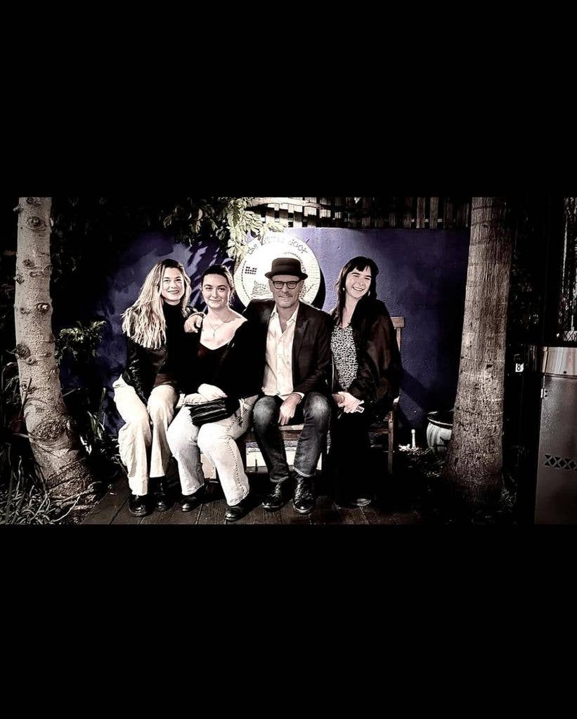 Jeffrey Nordling and his three daughters