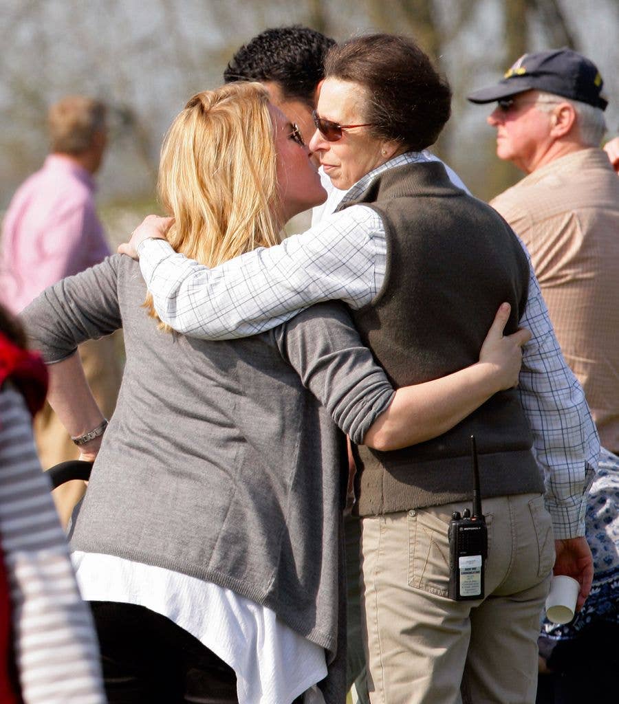 Autumn Phillips kisses her mother-in-law Princess Anne