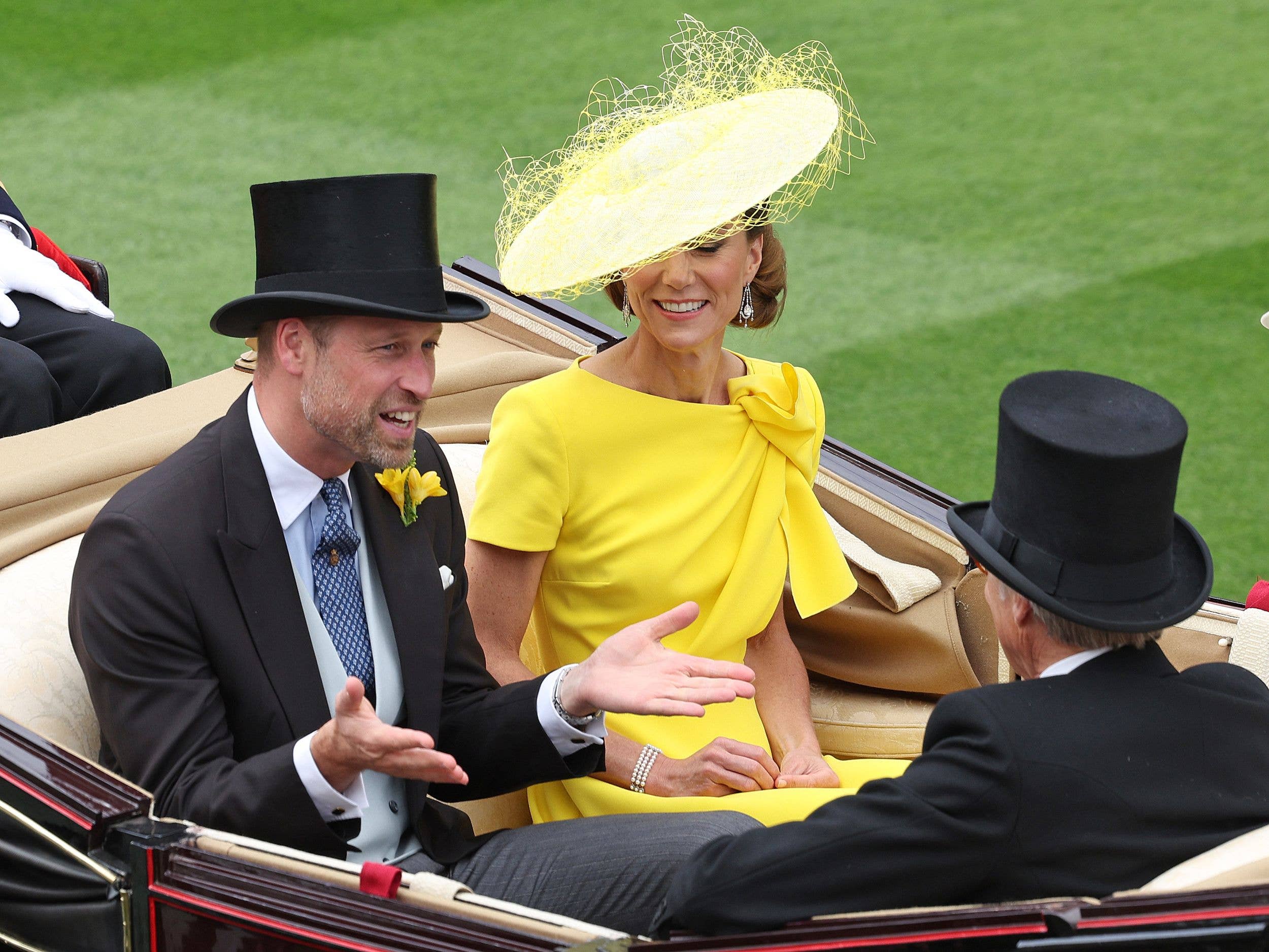 William, Prince of Wales and Kate, Princess of Wales during the Royal Procession on Day Two during Royal Ascot 2026 at Ascot Racecourse on June 17, 2026 in Ascot, England. (Photo by Steve Bardens/Getty Images for Ascot Racecourse)
