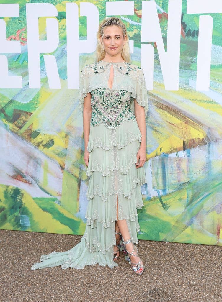 pixie lott in green dress