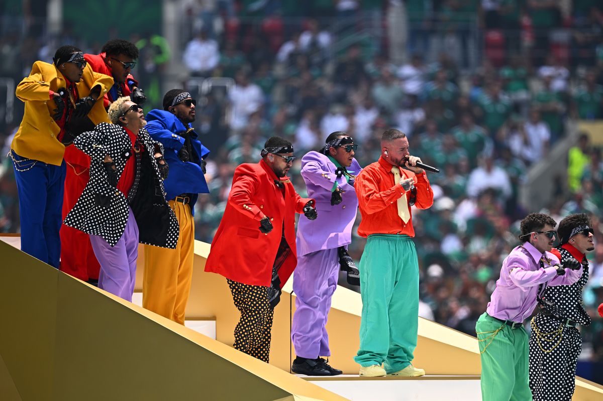 J Balvin performs at the opening ceremony. 